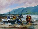 BOATS AT CARLINGFORD, COUNTY LOUTH by Niall Campion at Ross's Online Art Auctions