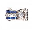 14CT WHITE GOLD COSTUME BLUE STONE RING at Ross's Online Art Auctions