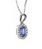 9CT WHITE GOLD SAPPHIRE PENDANT AND CHAIN at Ross's Online Art Auctions
