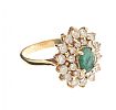 14CT GOLD EMERALD AND DIAMOND RING 
 at Ross's Online Art Auctions