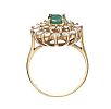 14CT GOLD EMERALD AND DIAMOND RING 
 at Ross's Online Art Auctions