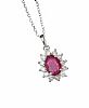 18CT WHITE GOLD RUBY AND DIAMOND NECKLACE at Ross's Online Art Auctions