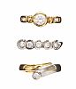 
THREE 14CT GOLD CUBIC ZIRCONIA RINGS 
 at Ross's Online Art Auctions