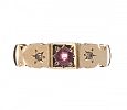 9CT GOLD PINK STONE AND DIAMOND RING at Ross's Online Art Auctions