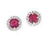 9CT WHITE GOLD RUBY AND DIAMOND EARRINGS at Ross's Online Art Auctions