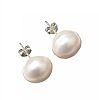 
STERLING SILVER LARGE FRESHWATER PEARL EARRINGS 
 at Ross's Online Art Auctions