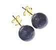 STERLING SILVER GOLD-TONE LAPIS LAZULI EARRINGS
 at Ross's Online Art Auctions