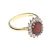 18CT GOLD GARNET AND DIAMOND RING
 at Ross's Online Art Auctions