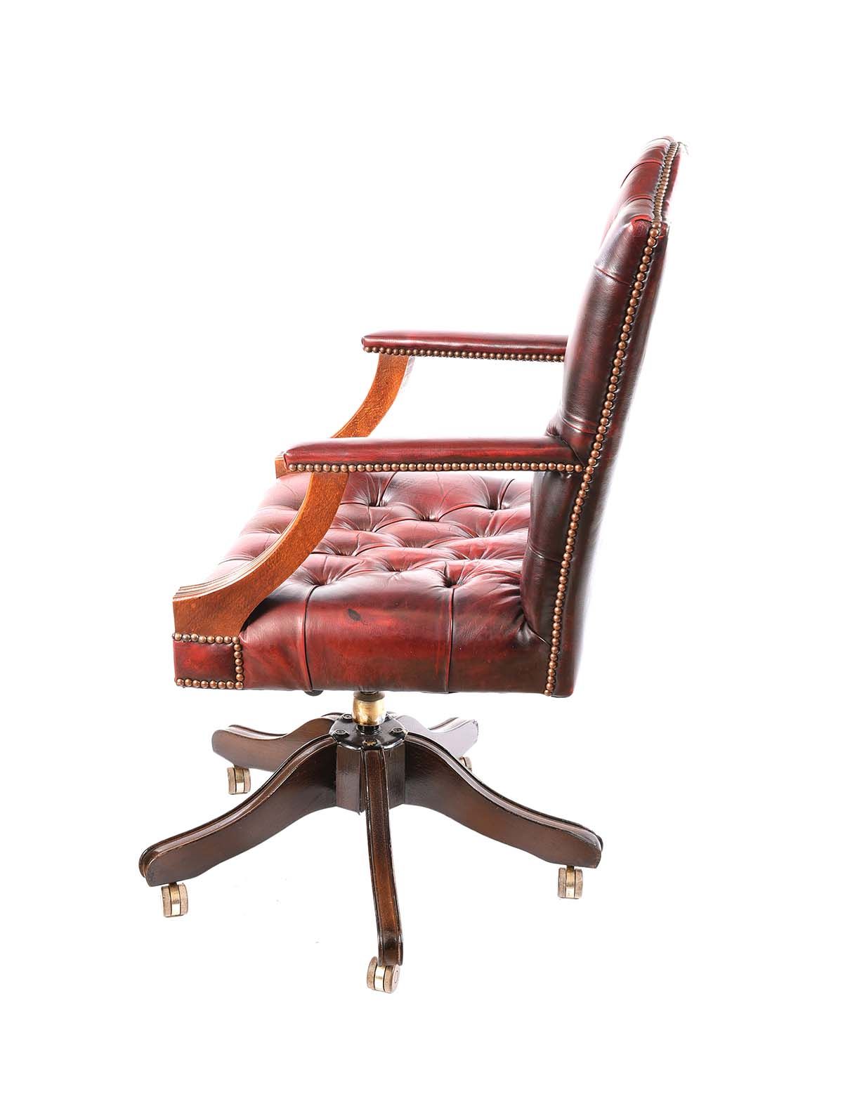LEATHER DESK CHAIR at Ross's Online Art Auctions