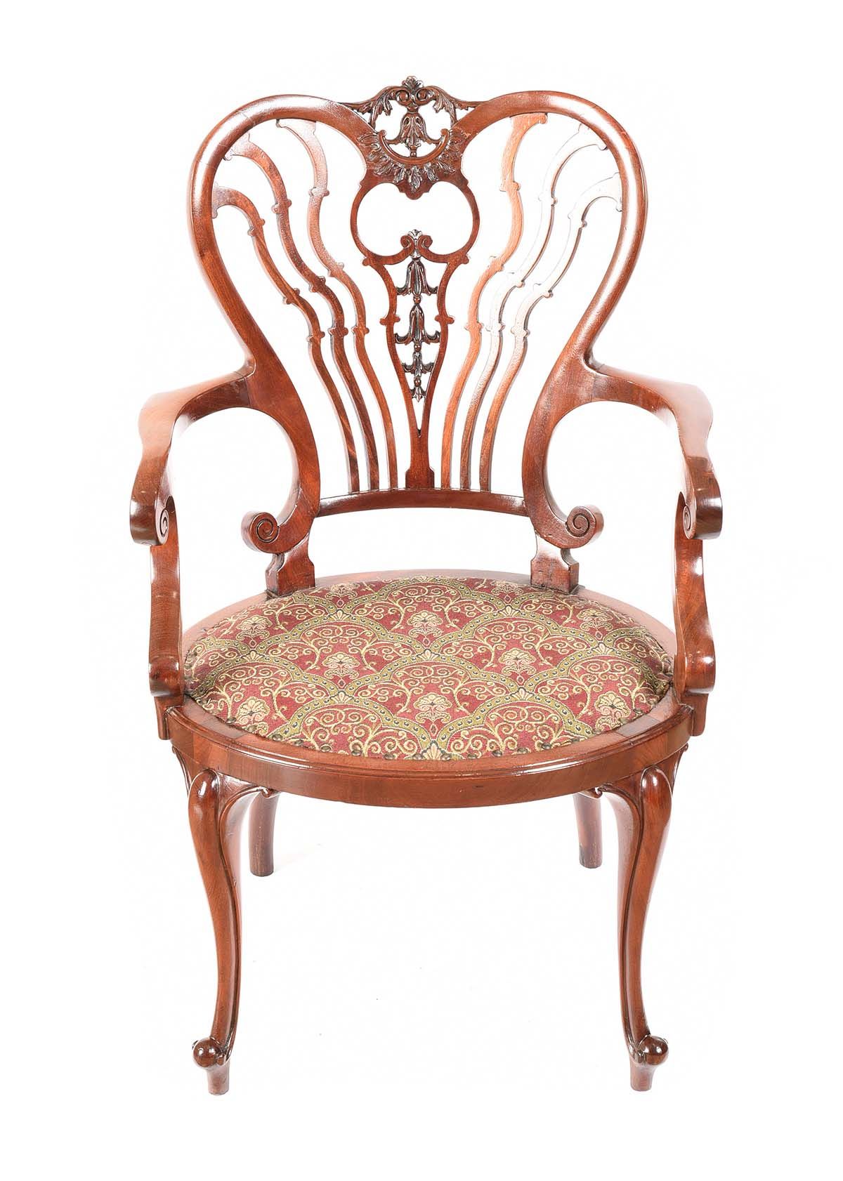 EDWARDIAN MAHOGANY TUB CHAIR at Ross's Online Art Auctions