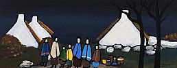 FAMILY IN THE VILLAGE by Irish School at Ross's Online Art Auctions