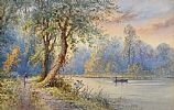 FISHING ON THE RIVER by Edwin St John at Ross's Online Art Auctions