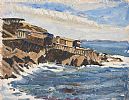 BOAT HOUSES ON THE ROCKS by Marjorie Doreen Penson at Ross's Online Art Auctions