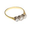 18CT GOLD THREE STONE DIAMOND RING
 at Ross's Online Art Auctions