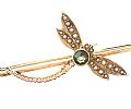 GOLD PERIDOT AND SEED PEARL DRAGONFLY BROOCH at Ross's Online Art Auctions