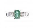 9CT WHITE GOLD EMERALD AND DIAMOND RING at Ross's Online Art Auctions