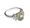 9CT WHITE GOLD PERIDOT RING at Ross's Online Art Auctions
