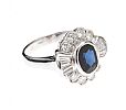18CT WHITE GOLD SAPPHIRE AND DIAMOND RING at Ross's Online Art Auctions