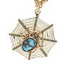 9CT GOLD SPIDER AND WEB TURQUOISE NECKLACE at Ross's Online Art Auctions