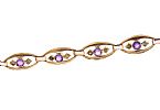 ANTIQUE 9CT GOLD AMETHYST AND SEED PEARL BRACELET
 at Ross's Online Art Auctions
