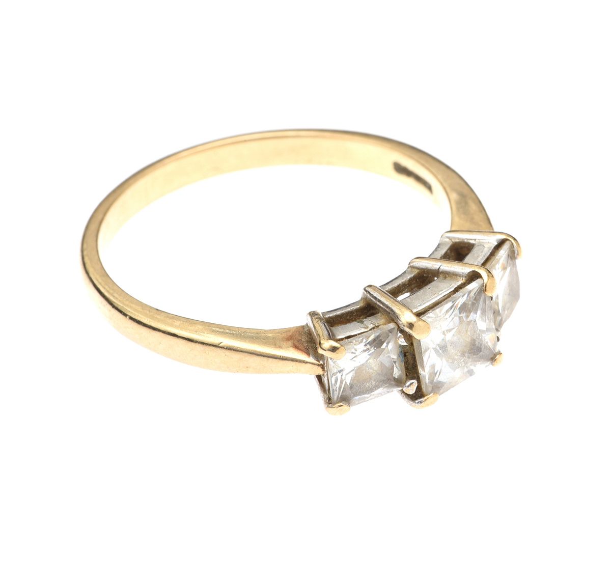 9CT GOLD CUBIC ZIRCONIA RING at Ross's Online Art Auctions