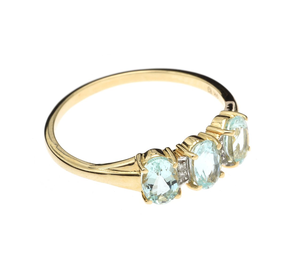 9CT GOLD AQUAMARINE RING at Ross's Online Art Auctions