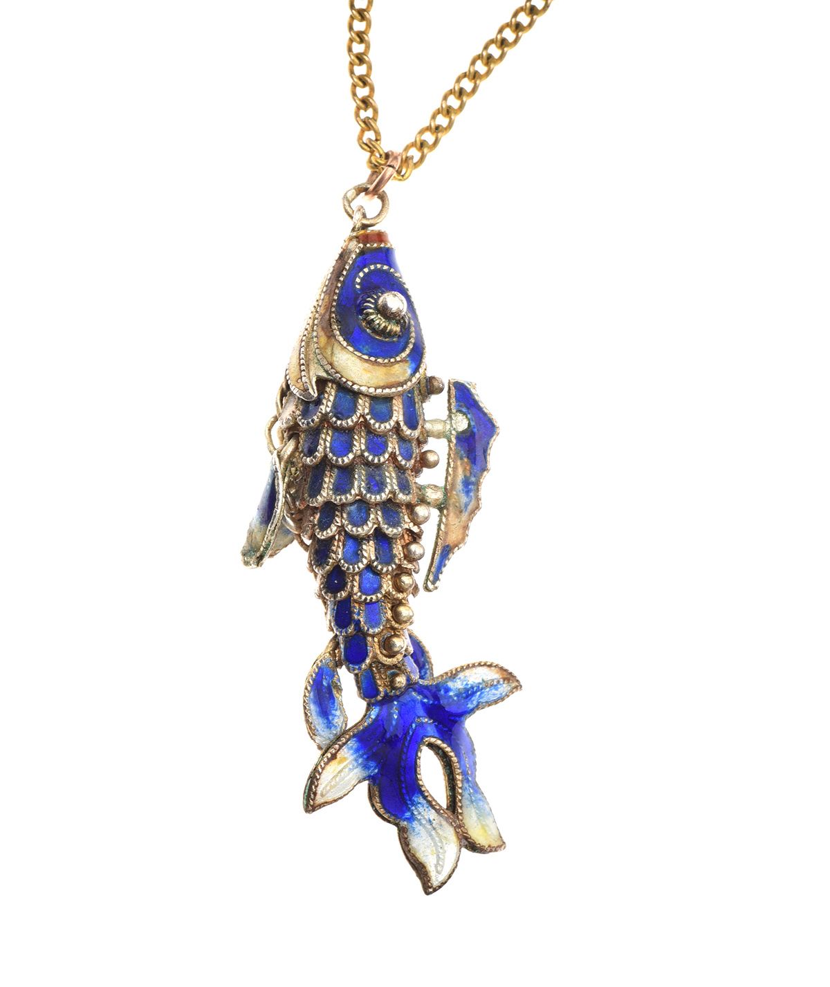 COSTUME ENAMEL FISH NECKLACE at Ross's Online Art Auctions