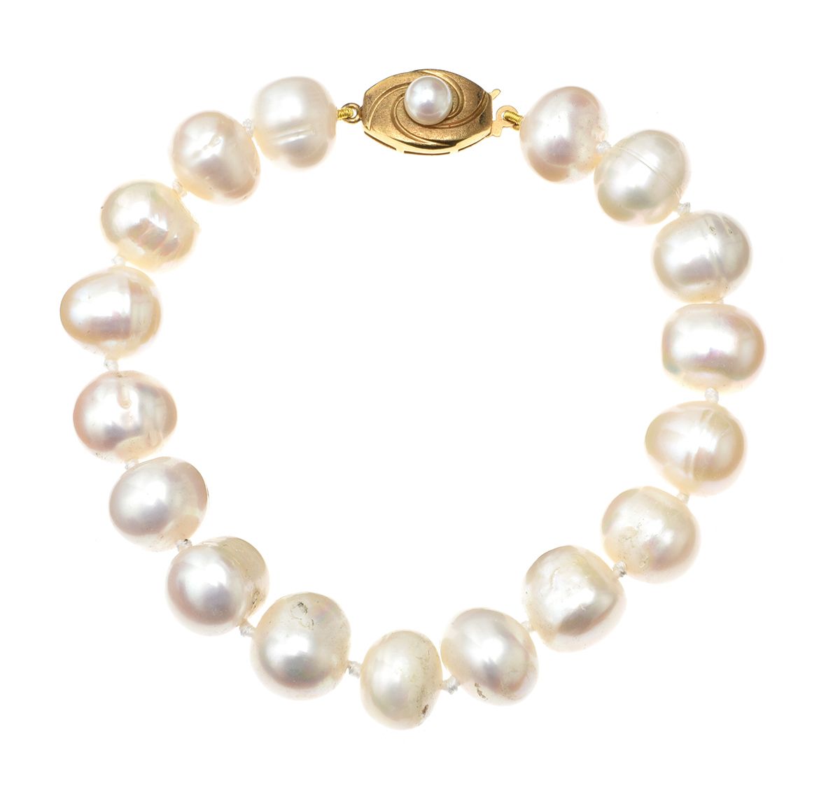 9CT GOLD CULTURED PEARL BRACELET at Ross's Online Art Auctions