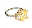 STERLING SILVER CITRINE COSTUME RING at Ross's Online Art Auctions