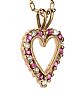 9CT GOLD RUBY AND DIAMOND HEART NECKLACE at Ross's Online Art Auctions