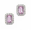 18CT WHITE GOLD PINK SAPPHIRE AND DIAMOND EARRINGS at Ross's Online Art Auctions