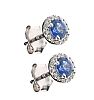 9CT WHITE GOLD SAPPHIRE AND DIAMOND EARRINGS at Ross's Online Art Auctions