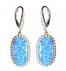 STERLING SILVER OPAL DOUBLET COSTUME EARRINGS at Ross's Online Art Auctions