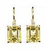 18CT GOLD PERIDOT AND DIAMOND EARRINGS at Ross's Online Art Auctions