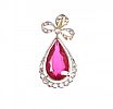 GOLD ON SILVER DIAMOND AND SPINEL PENDANT at Ross's Online Art Auctions