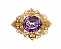 VICTORIAN PINCHBECK AMETHYST BROOCH at Ross's Online Art Auctions