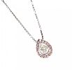 18CT WHITE GOLD PINK DIAMOND AND DIAMOND PENDANT AND CHAIN at Ross's Online Art Auctions