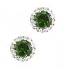 9CT WHITE GOLD CHROME DIOPSIDE AND DIAMOND EARRINGS at Ross's Online Art Auctions