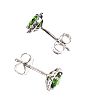 9CT WHITE GOLD CHROME DIOPSIDE AND DIAMOND EARRINGS at Ross's Online Art Auctions