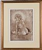 SEATED FEMALE NUDE by Emma Ferris at Ross's Online Art Auctions