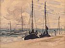 BOATS AT THE QUAYSIDE by James Humbert Craig RHA RUA at Ross's Online Art Auctions