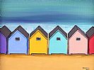 BEACH HUTS IN A ROW by Paul Bursnall at Ross's Online Art Auctions