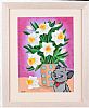 GREY CAT WITH DAFFODILS by George Smyth at Ross's Online Art Auctions