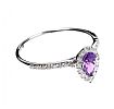9CT WHITE GOLD AMETHYST AND DIAMOND RING at Ross's Online Art Auctions