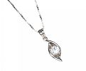 STERLING SILVER CUBIC ZIRCONIA PENDANT AND CHAIN at Ross's Online Art Auctions