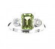PLATINUM PERIDOT AND DIAMOND RING at Ross's Online Art Auctions