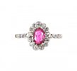 GOLD-TONE RUBY AND DIAMOND CLUSTER RING at Ross's Online Art Auctions