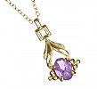 GOLD-TONE AMETHYST PENDANT AND 9CT GOLD CHAIN at Ross's Online Art Auctions