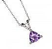 STERLING SILVER AMETHYST PENDANT AND CHAIN at Ross's Online Art Auctions