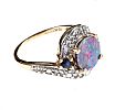 9CT GOLD OPAL AND SAPPHIRE RING at Ross's Online Art Auctions